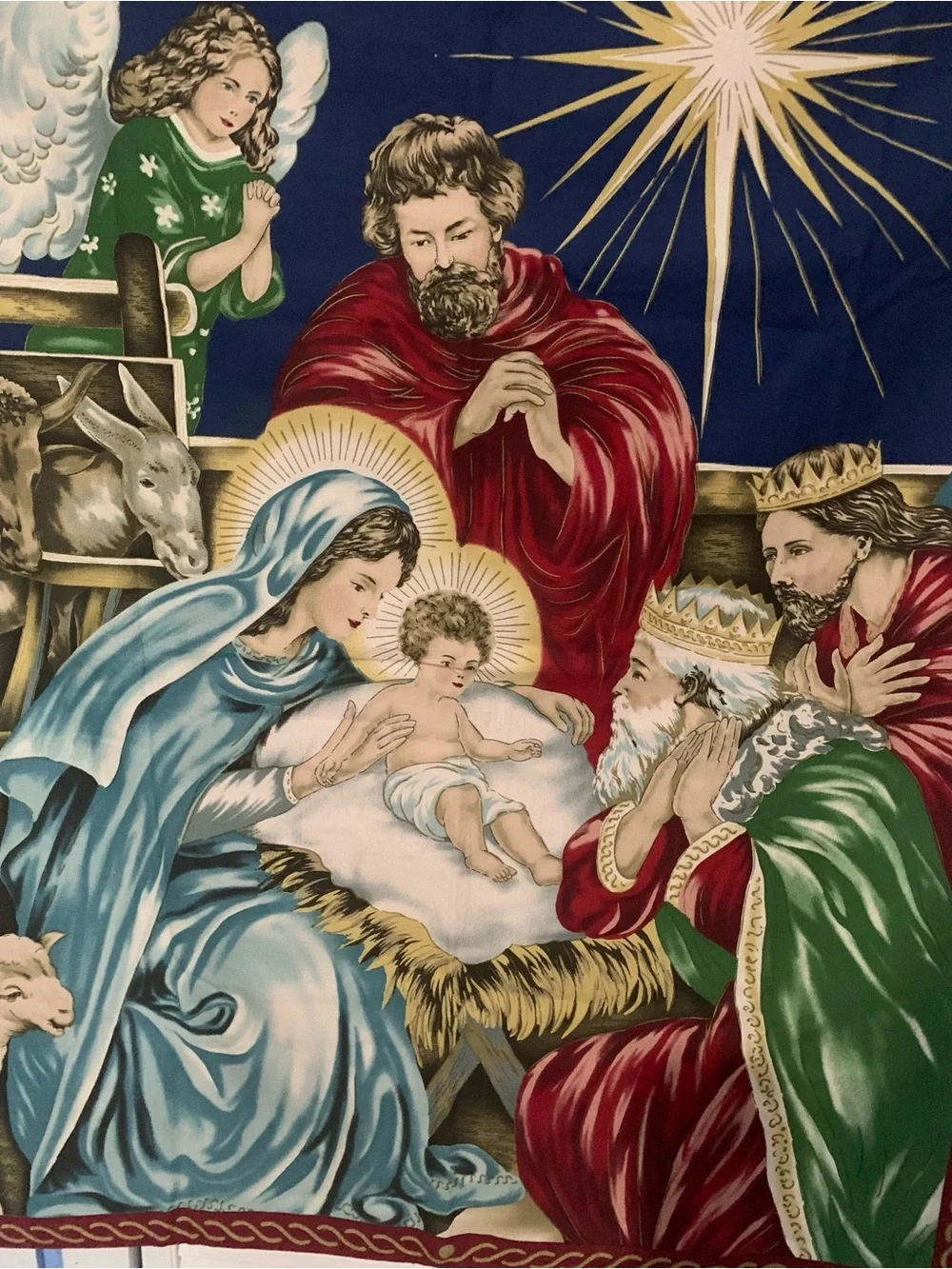 Vintage Nativity Scene Decorative Wall Hanging